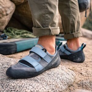 SCARPA Blue Gray Rock Face Climbing Strap Shoes  Mens Size 9.5
